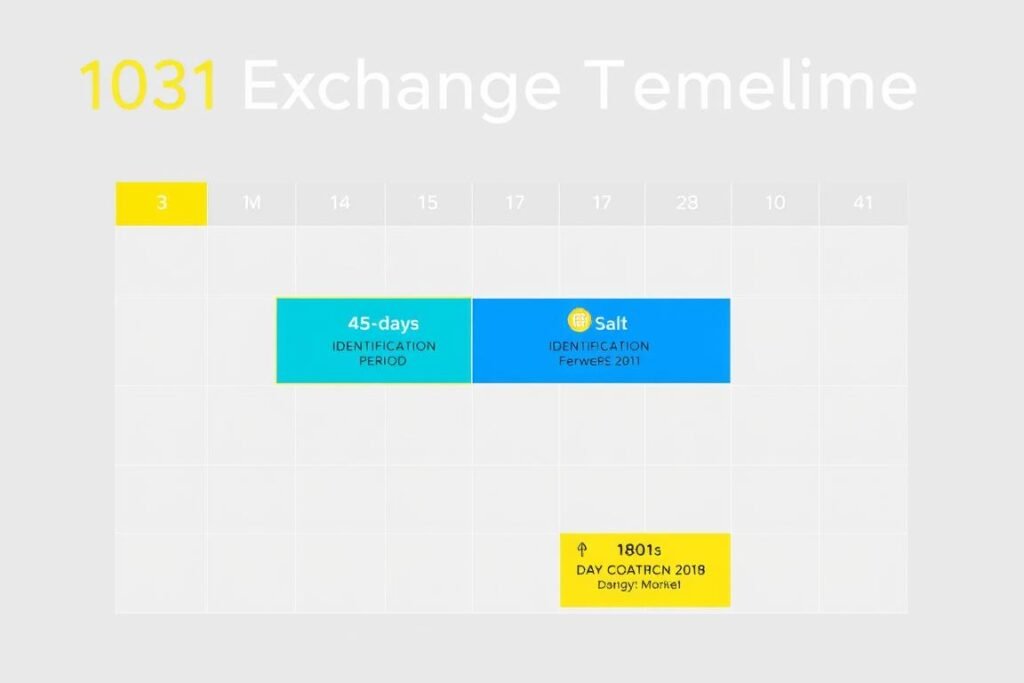1031 Exchange Timeline Calendar highlighting the 45-day identification and 180-day closing periods for 1031 exchanges