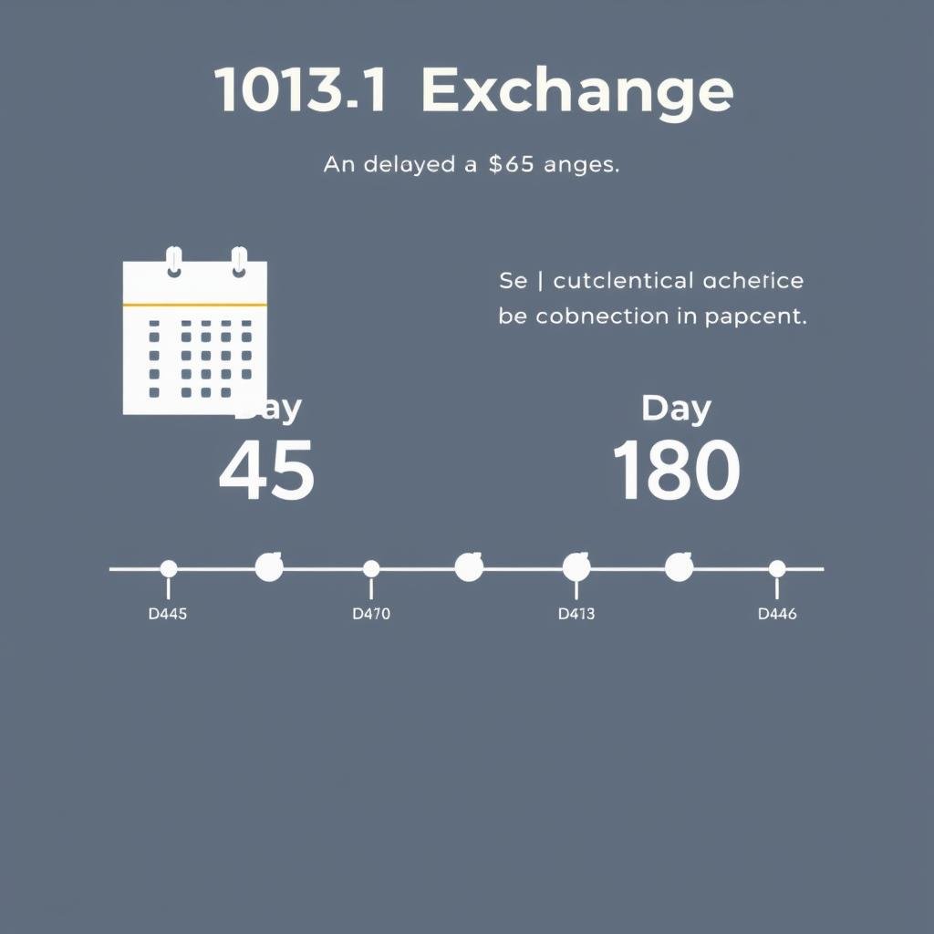 Calendar showing 45 and 180 day deadlines for delayed 1031 exchange