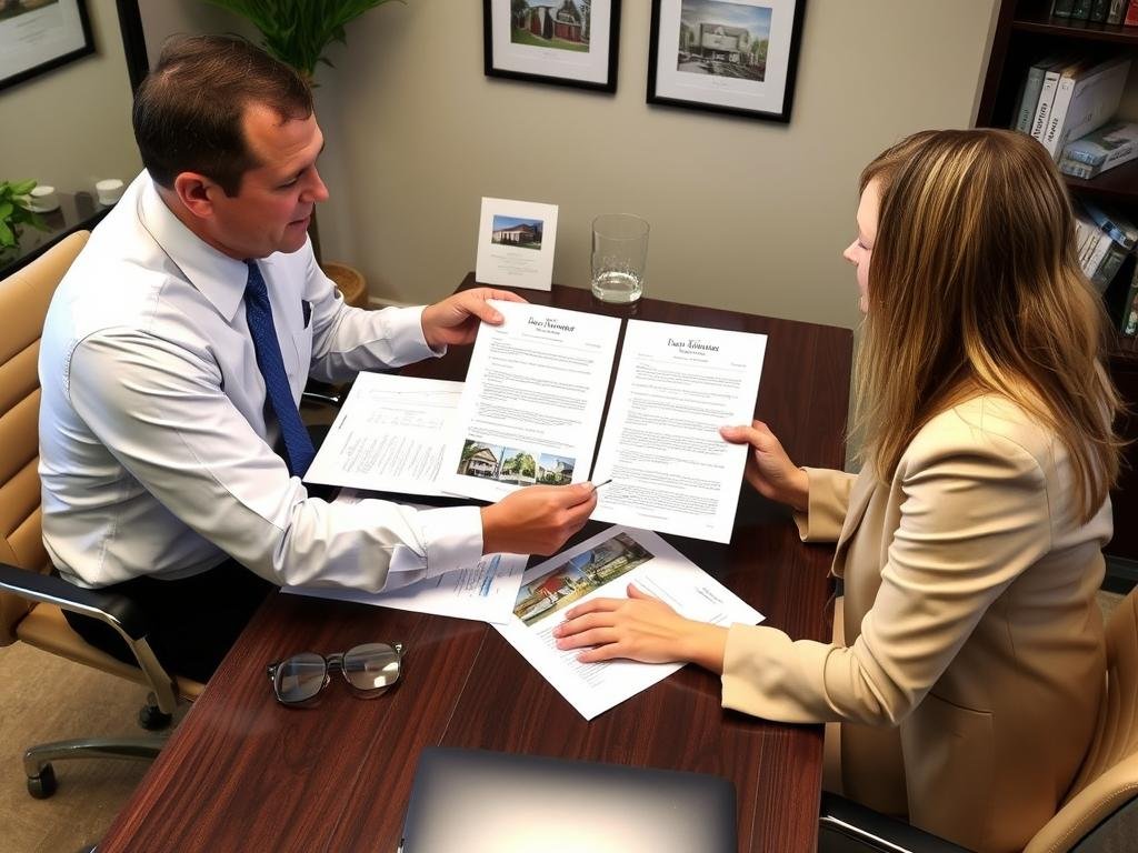 Qualified intermediary explaining 1031 exchange documents to client