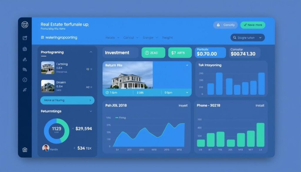 Real estate crowdfunding platform dashboard showing investment properties