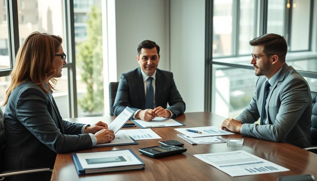 Real estate investor discussing 1031 exchange options with financial advisor